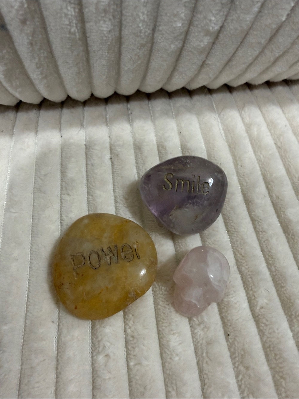Crystal Affirmation Set - Yellow Citrine, Purple Amethyst & Pink Rose Quartz
